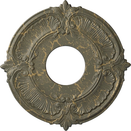 Ekena Millwork Attica Ceiling Medallion (Fits Canopies up to 3 1/2"), 12 3/4"OD x 4"ID x 1/2"P, Witch Hazel Crackle CM12ATWHC